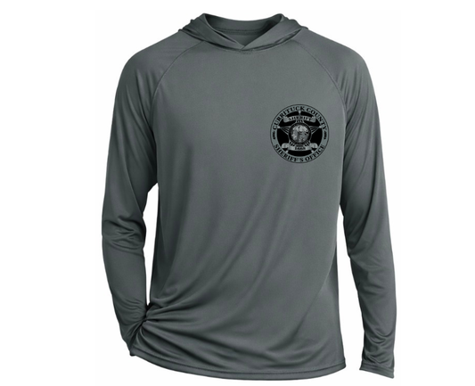 Graphite Cooling Performance Long Sleeve Hooded with full color graphics