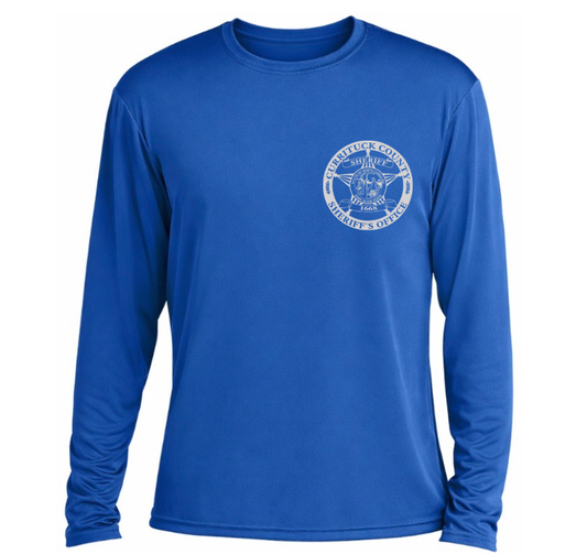 Royal Blue Cooling Performance Long Sleeve with full color graphics