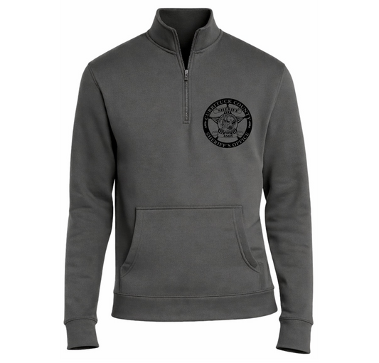Charcoal V.I.T. Fleece 1/4-Zip with full color graphics w/ front pocket