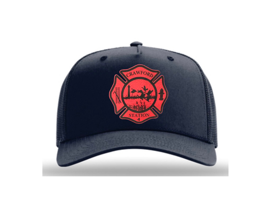 Richardson 112FPC Snapback w/ Custom Red to Black leather engraved patch