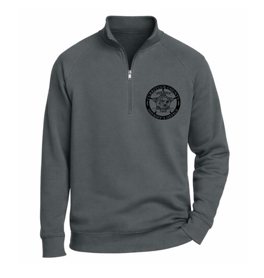 Dark Smoke Grey 1/4 Zip Sport-Tek sweatshirt w/out front pocket