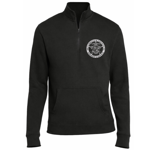 Black V.I.T Fleece 1/4-Zip with full color graphics with front pocket