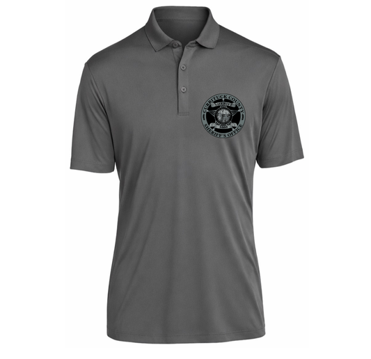 Smoke Grey Posi-UV Pro Polo with full color graphics